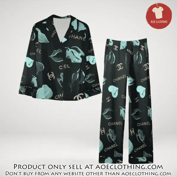 Trending luxury chanel satin pajama set pjs1040 aoe2604682